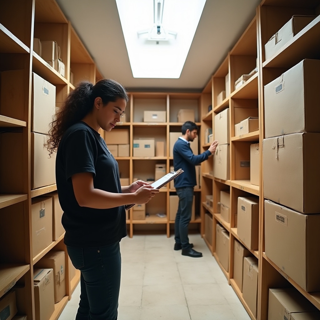 Professional organizer sorting and categorizing items during a home organizing session