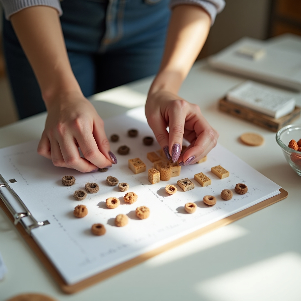 Professional organizer arranging items methodically in a home storage area